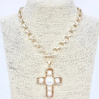 Gold Chain Link Cross Necklace | Select Trends Boutique