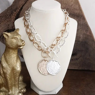 Gold Chain Link Disc Necklace | Select Trends Boutique