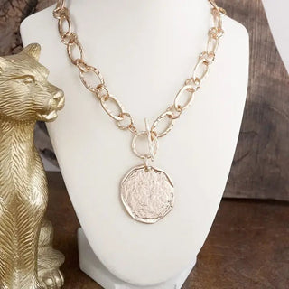 Gold Chain Link Disc Necklace | Select Trends Boutique