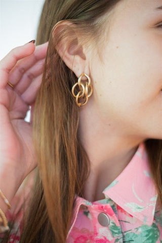 Gold Chain Link Earrings - Select Trends Boutique