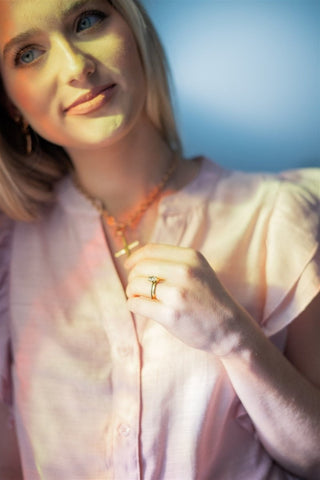 Gold Chain Link Hammered Cross Necklace | Select Trends Boutique