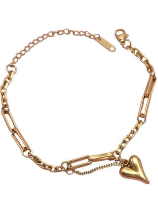 Gold Chain Link Heart Bracelet | Select Trends Boutique