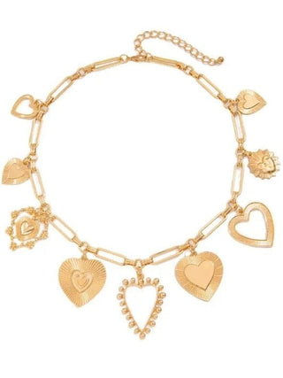 Gold Chain Link Heart Charm Necklace | Select Trends Boutique