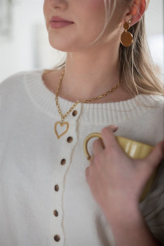 Gold Chain Link Heart Necklace | Select Trends Boutique