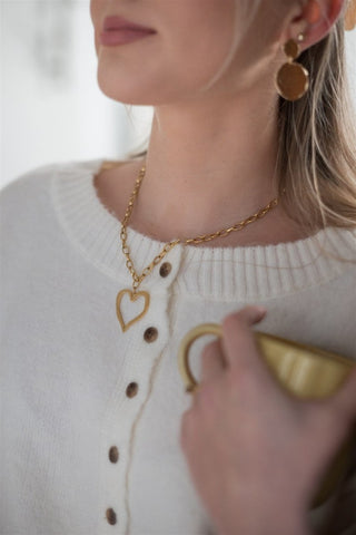 Gold Chain Link Heart Necklace | Select Trends Boutique