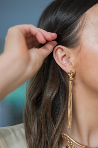 Gold Chain Link Tassel Earrings | Select Trends Boutique
