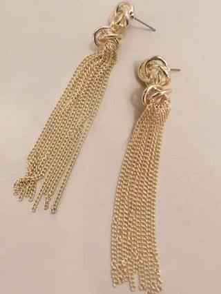 Gold Chain Link Tassel Earrings | Select Trends Boutique