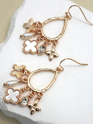 Gold Charm Teardrop Earrings - Select Trends Boutique
