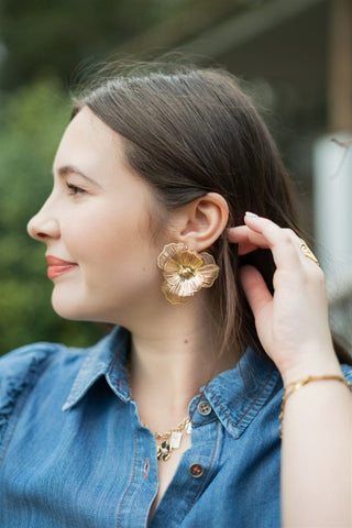 Gold Flower Earrings | Select Trends Boutique