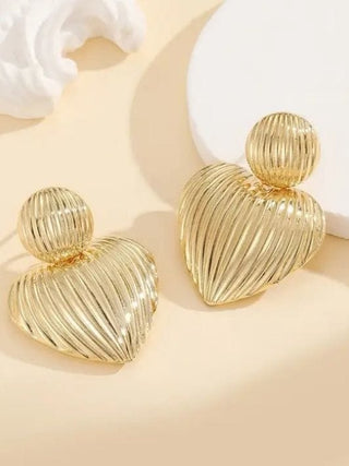 Gold Heart Drop Earrings from Select Trends Boutique