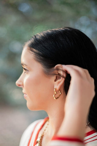 Gold Heart Hoop Earrings | Select Trends Boutique