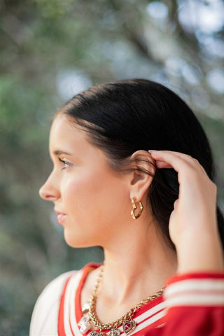 Gold Heart Hoop Earrings | Select Trends Boutique