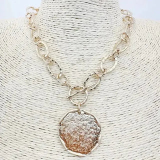 Gold Large Coin Pendant Necklace - Select Trends Boutique