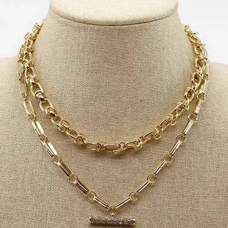 Gold Layered Bar Accent Necklace | Select Trends Boutique