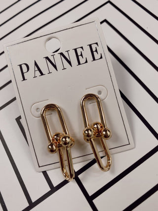Gold Link Mini Drop Earrings | Select Trends Boutique
