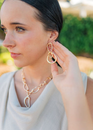 Gold Looped Drop Earrings | Select Trends Boutique