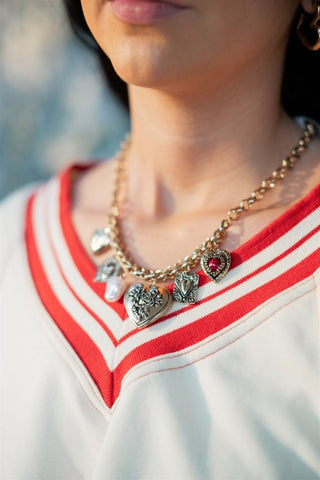 Gold Multi Locket Charm Necklace | Select Trends Boutique