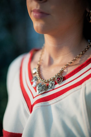 Gold Multi Locket Charm Necklace | Select Trends Boutique