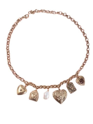 Gold Multi Locket Charm Necklace | Select Trends Boutique