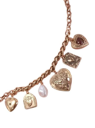 Gold Multi Locket Charm Necklace | Select Trends Boutique