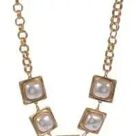 Gold Pearl Accent Statement Necklace | Select Trends Boutique
