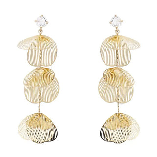 Gold Petal Drop Earrings | Select Trends Boutique