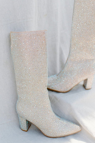 Gold Rhinestone Boots | Select Trends Boutique