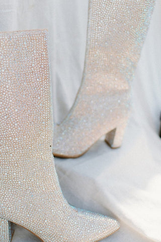 Gold Rhinestone Boots | Select Trends Boutique