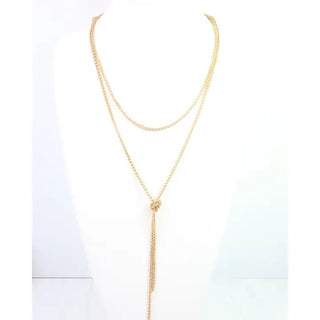 Gold Rope Chain Lariat Necklace | Select Trends Boutique