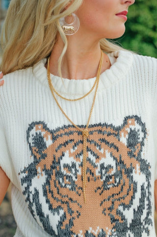 Gold Rope Chain Lariat Necklace | Select Trends Boutique