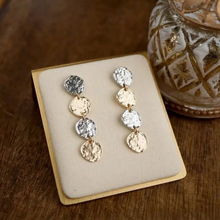 Gold & Silver Circle Drop Earrings | Select Trends Boutique