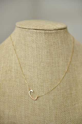 Gold Slanted Initial Necklace | Select Trends Boutique