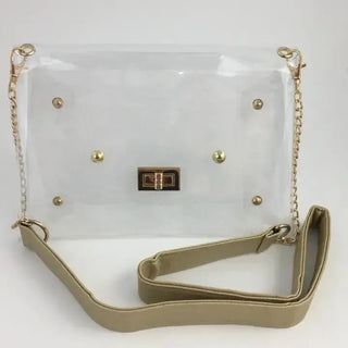Gold Studded Clear Purse - Select Trends Boutique