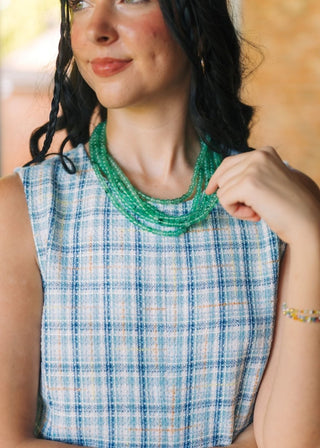 Green Beaded Layered Necklace | Select Trends Boutique