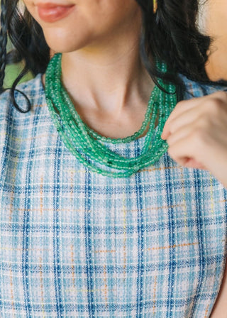 Green Beaded Layered Necklace | Select Trends Boutique