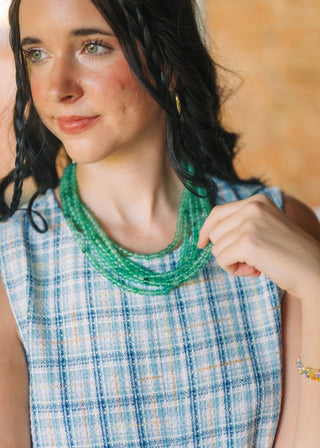 Green Beaded Layered Necklace | Select Trends Boutique
