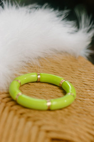 Green & Gold Bamboo Bracelet | Select Trends Boutique