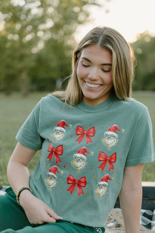 Green Grinch Coquette Graphic Tee