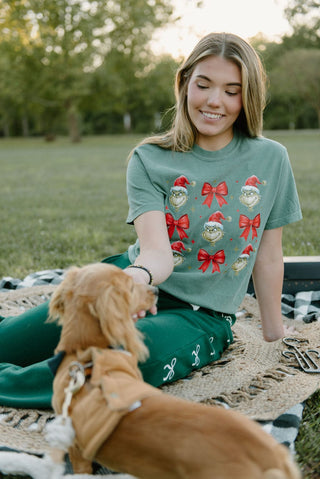 Green Grinch Coquette Graphic Tee