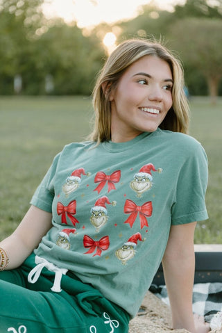 Green Grinch Coquette Graphic Tee | Select Trends Boutique