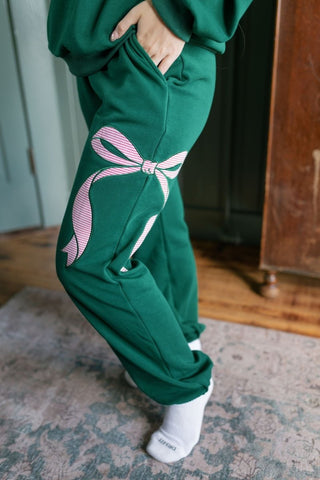 Green Holiday Ribbon Top & Pant Set | Select Trends Boutique