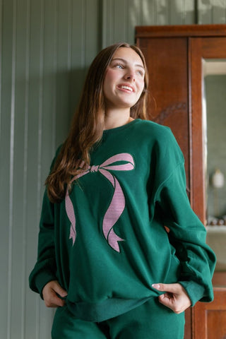 Green Holiday Ribbon Top & Pant Set | Select Trends Boutique