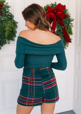 Green Long Sleeve Off Shoulder Bodysuit | Select Trends Boutique