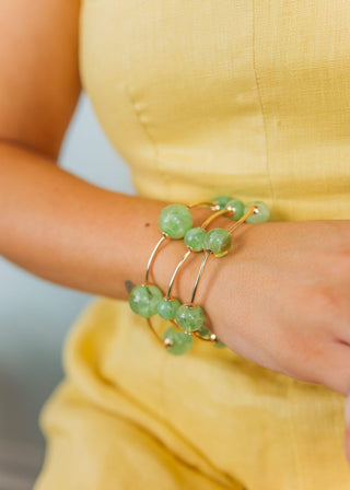 Green Marble Beaded Bracelet Set | Select Trends Boutique