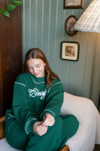 Green Merry Embroidered Lounge Set | Select Trends Boutique