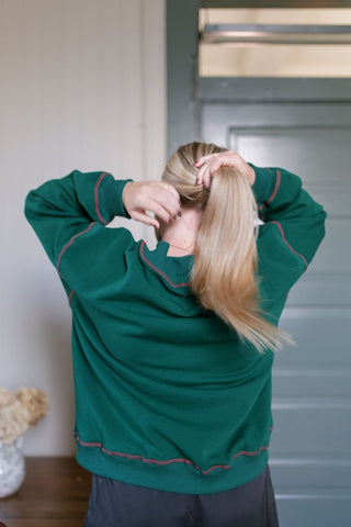 Green Merry Plaid Embroidered Sweatshirt | Select Trends Boutique