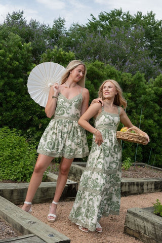 Green Paisley Sleeveless Mini Dress | Select Trends Boutique