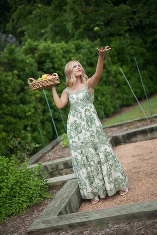 Green Paisley Tiered Maxi Dress | Select Trends Boutique