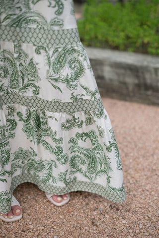 Green Paisley Tiered Maxi Dress | Select Trends Boutique