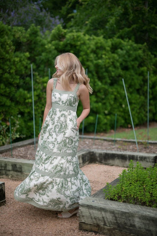 Green Paisley Tiered Maxi Dress | Select Trends Boutique